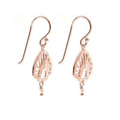 Nicole Fendel - Rashida Small Earrings in Rose Gold & Freshwater Pearl