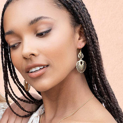 Nicole Fendel - Rashida Statement Earrings in Gold