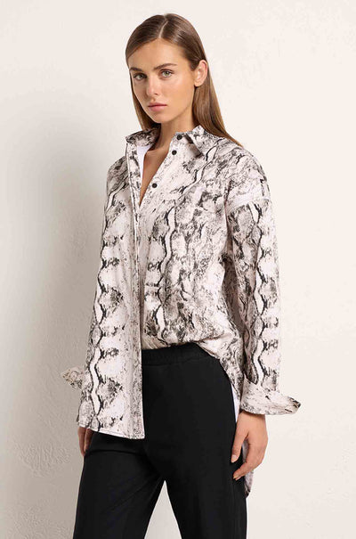 Mela Purdie - Relaxed Pocket Shirt in Python Print Popilene
