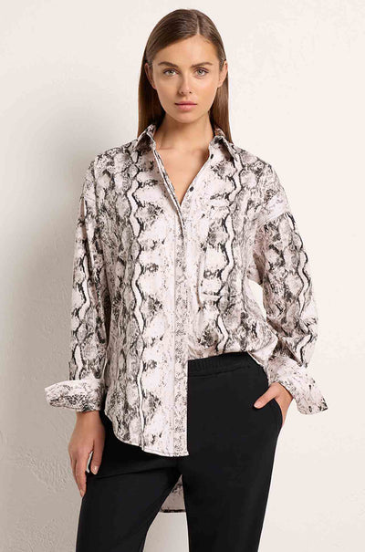 Mela Purdie - Relaxed Pocket Shirt in Python Print Popilene