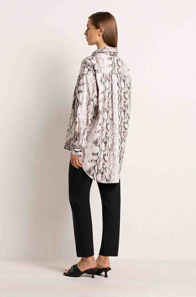 Mela Purdie - Relaxed Pocket Shirt in Python Print Popilene