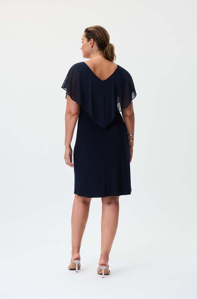 Joseph Ribkoff - Silky Knit Chiffon Overlay Dress