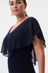 Joseph Ribkoff - Silky Knit Chiffon Overlay Dress