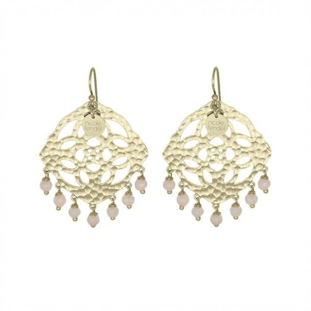 Nicole Fendel - Soft Gold Agate Lucia Statement Bead Earring
