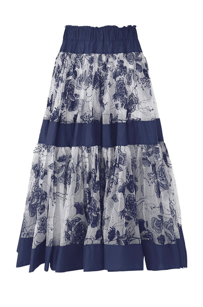 Trelise Cooper - Flock Around The Clock Leave Them In Tiers Skirt in Navy Floral