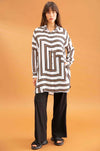 Mela Purdie - Cabana Over-Shirt in Corner Stripe Print Silk