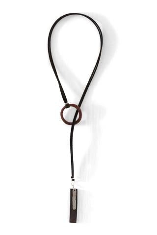 Mulberry Mongoose - Suede Circle & Block Necklace