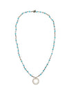 Mulberry Mongoose - Long Ivory Seed Turquoise Necklace