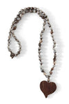 Mulberry Mongoose - Heart & Tagua Seed Necklace
