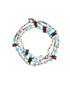 Mulberry Mongoose - Snare Bracelet/Necklace in Grey Seed Turquoise Copper