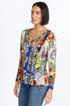 Johnny Was - Wild Flower Favourite L/S V-Neck Swing Tee